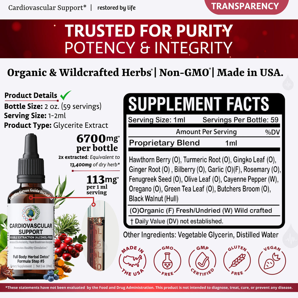 Cardiovascular Support - Herbal Heart & Circulation Tincture, 2 oz