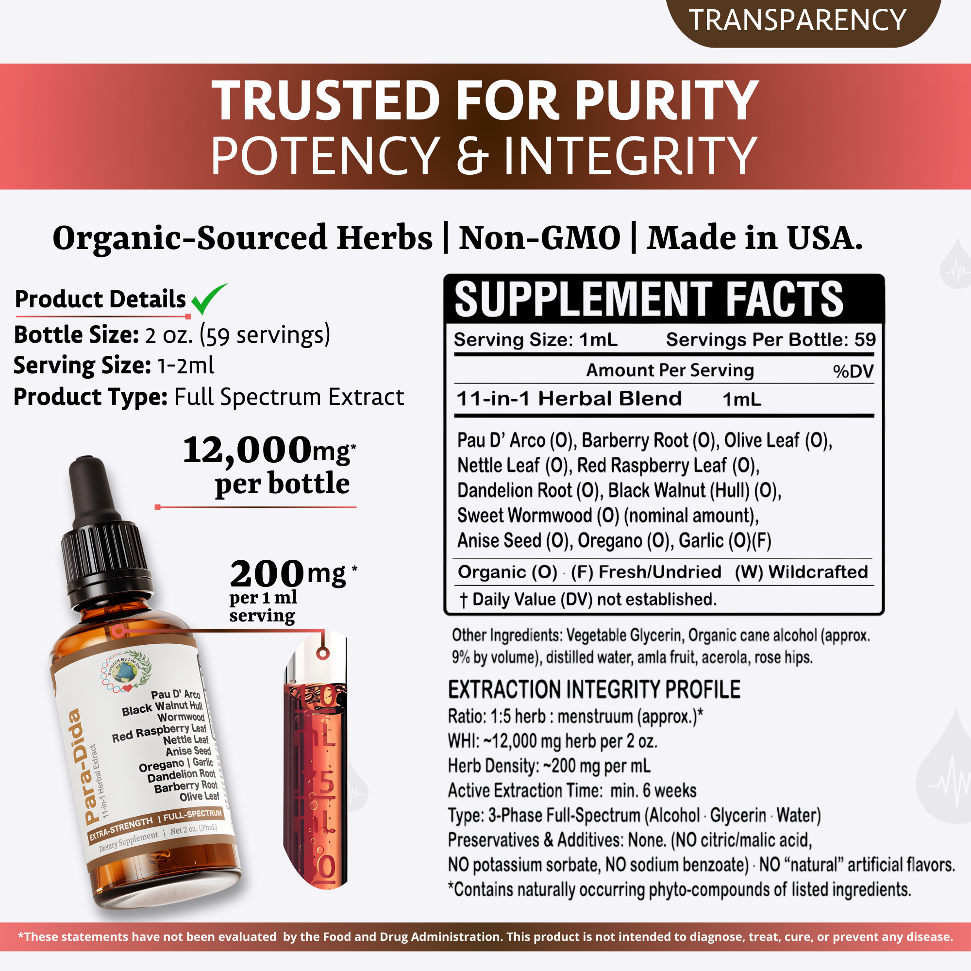 Para Dida Full Spectrum Tincture 2oz.