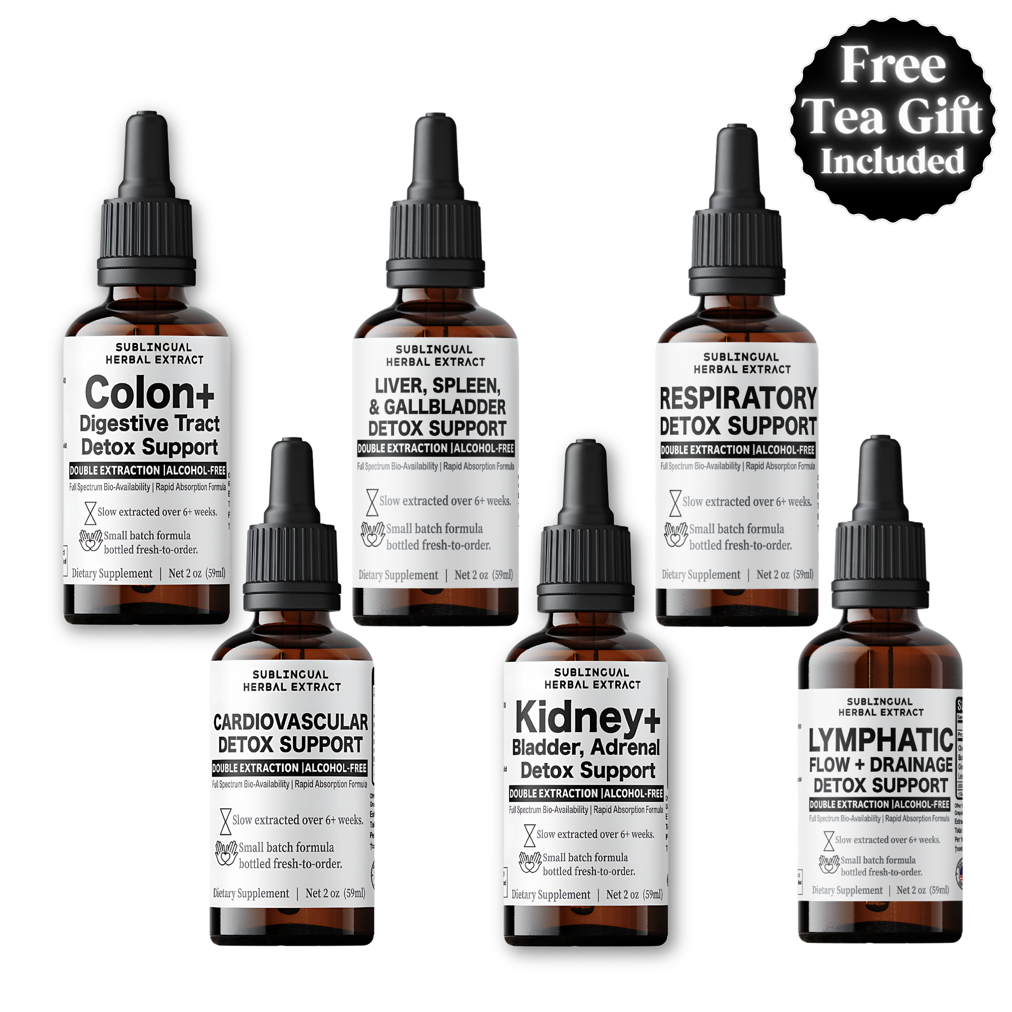 Full Body Detox - Guided 6 Step Tincture Kit with FREE Pathway Tea